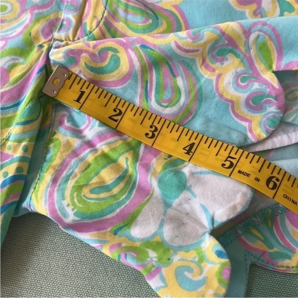 Lilly Pulitzer Shorely Blue Double‎ Trouble Floral Paisley Buttercup Shorts - Picture 12 of 12